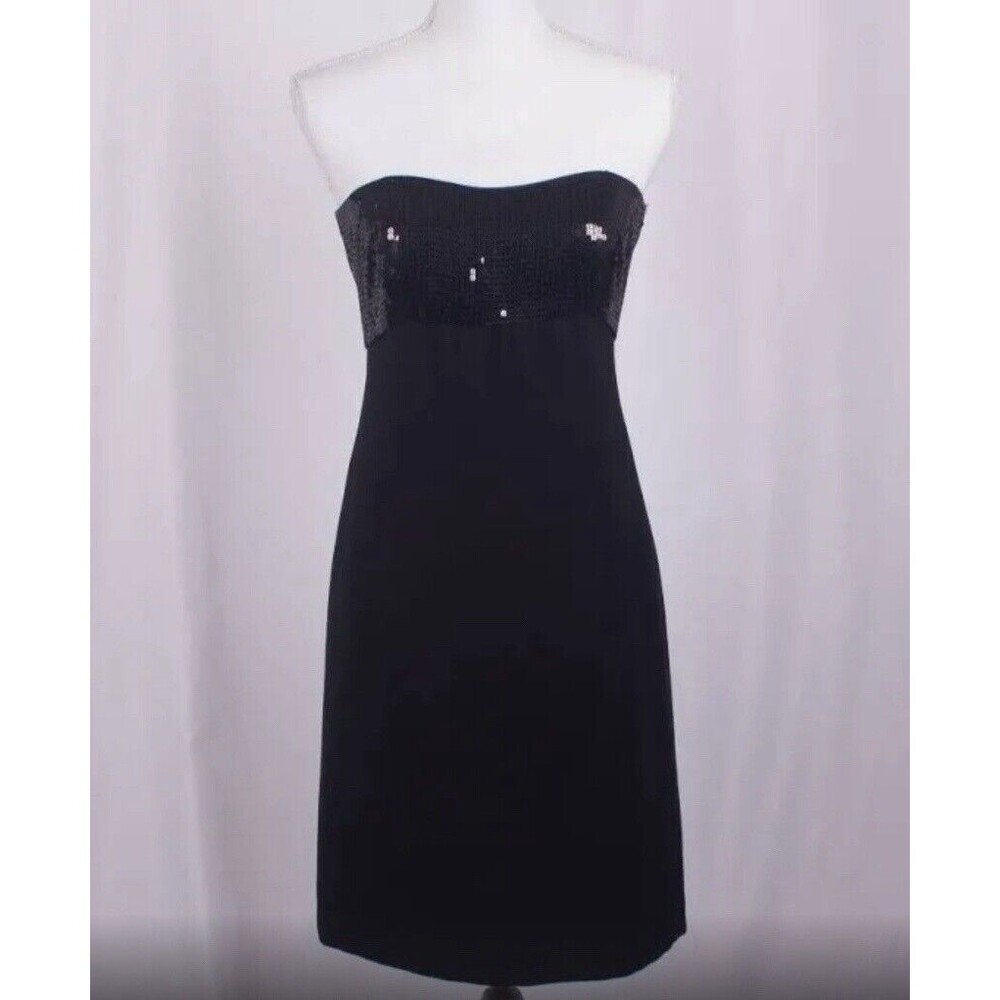 Ann Taylor Little Black Dress 0P Sequin Mini Cocktail Sleeveless Dress